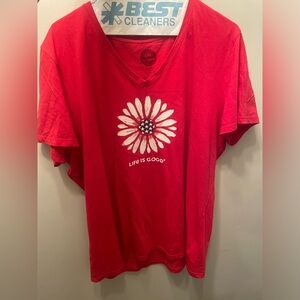 Life is Good red tee shirt women’s size XL